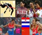 Podyum Atletizm Bayanlar Disk atma, Sandra Perković (Hırvatistan), Darya Pishchalnikova (Rusya) ve Li Yanfeng (Çin), Londra 2012